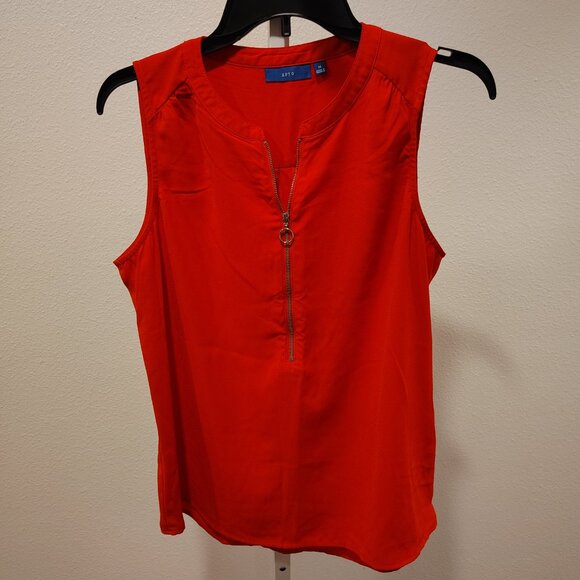 Apt. 9 Women's Red Tank Top with Zipper in Front Size Medium Polyester - Picture 5 of 11